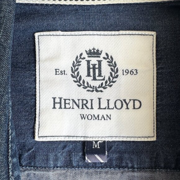 Vintage Rare Henri Lloyd Denim Blue 100% cotton logo signature made Portugal - M - Picture 5 of 9